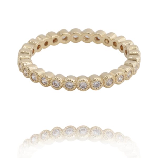 bague plaqué or alliance et oxydes de zirconium dolita