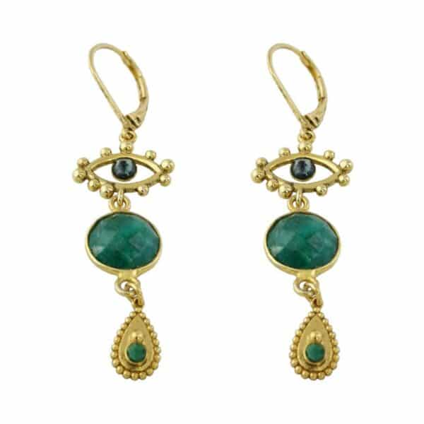 Boucles d'oreilles Asha émeraude