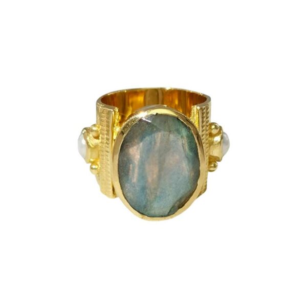 Bague Brigitte dorée labradorite