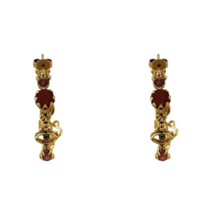 Boucles d'oreilles femme doré avec pierres naturelles de la créatrice parisienne LA2L chez Dolita