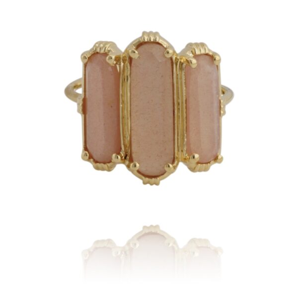 Bague Elaia en pierre de lune orangée par Au Fil de Lo chez Dolita