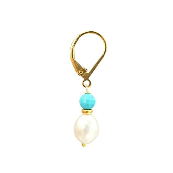 Boucle d'oreille Mila nacre et turquoise (à l'unité)