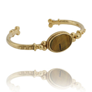Bracelet jonc Cannelle oeil de tigre par La2L chez Dolita-bijoux