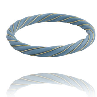 bracelet jonc femme tendance en résine torsadé couleur bleu ciel bijoux made in france LA2L