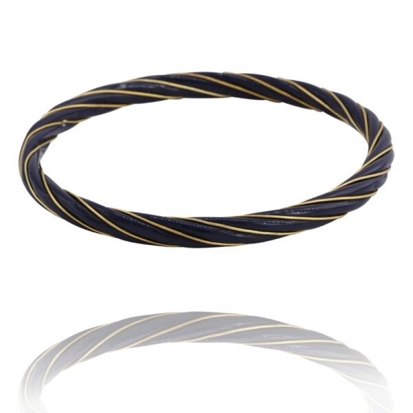 bracelet jonc torsadé résine bleu bijoux femme