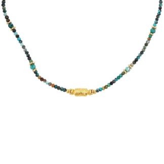 collier femme perles fines pierres naturelles jaspe africaine