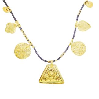 collier grigri By Garance avec médailles dorées