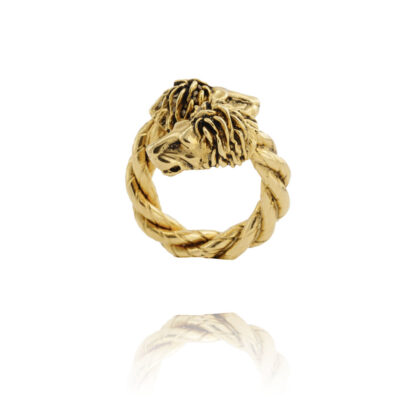 bague femme dorée Aya lion grand modèle par LA2L chez Dolita-bijoux