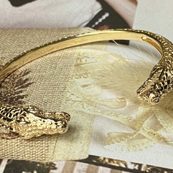 Bracelet crocodile Sobek doré