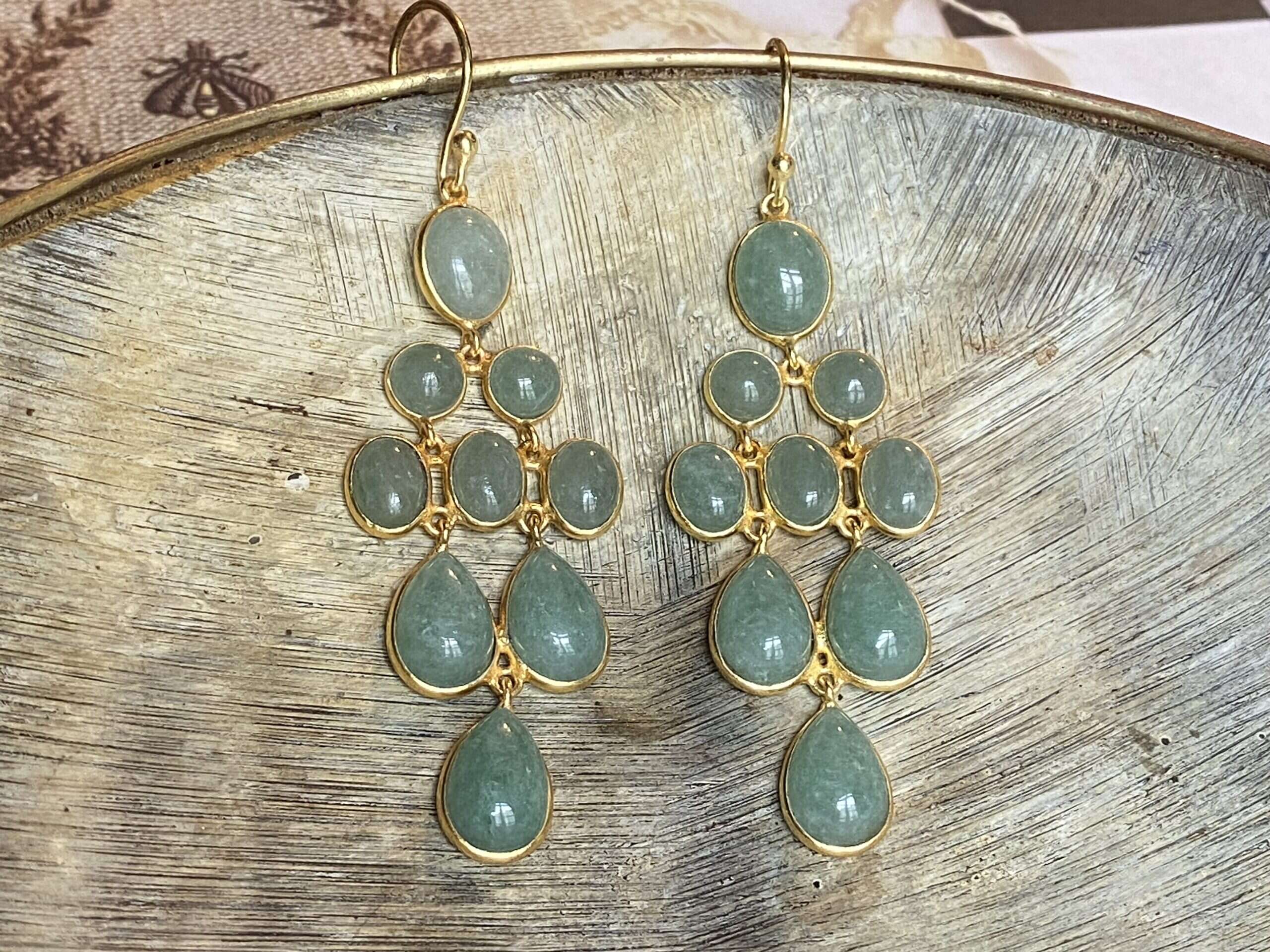 Boucles d'oreilles Eden en aventurine verte