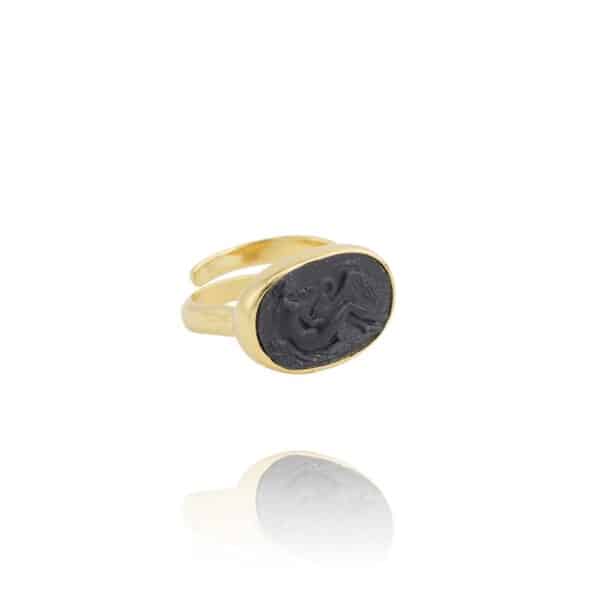 Bague Leda noire création Grand Tour Collection