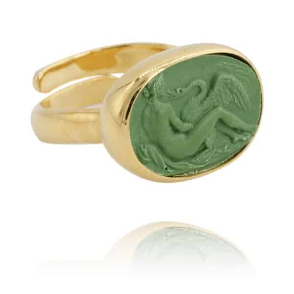 Bague Leda verte par Grand Tour Collection