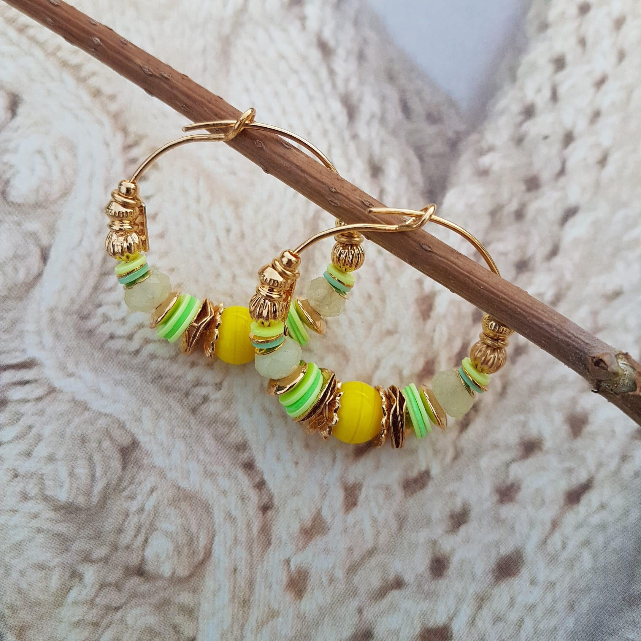 Boucles d'oreilles Aloha mini jaune