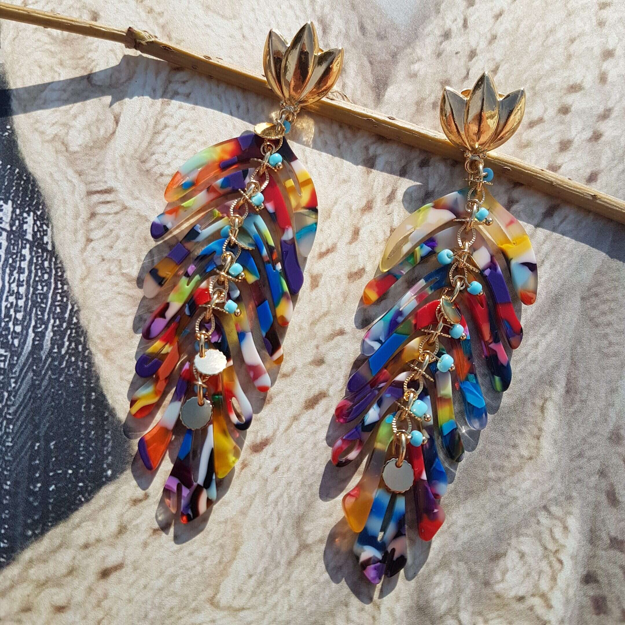 Boucles d'oreilles Cavallo multicolore