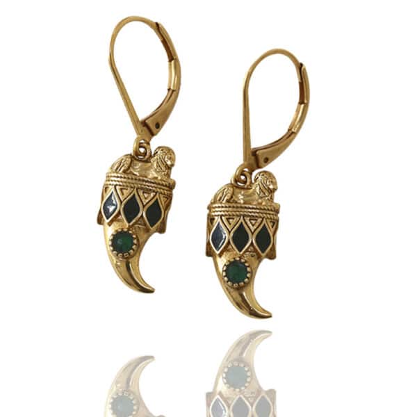 Boucles d'oreilles Aya corne agate verte par LA2L