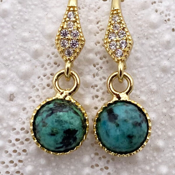 Boucles d'oreilles Laura en turquoise africaine