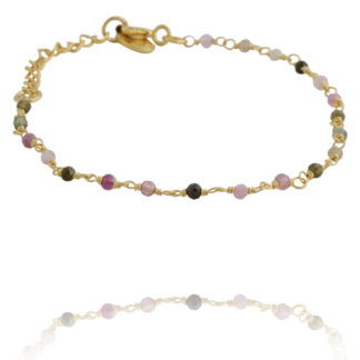 bracelet chaîne perles Tourmaline une à une marque bijoux française