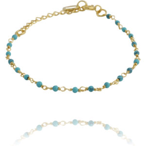 bracelet chaîne perles turquoises une à une marque bijoux française