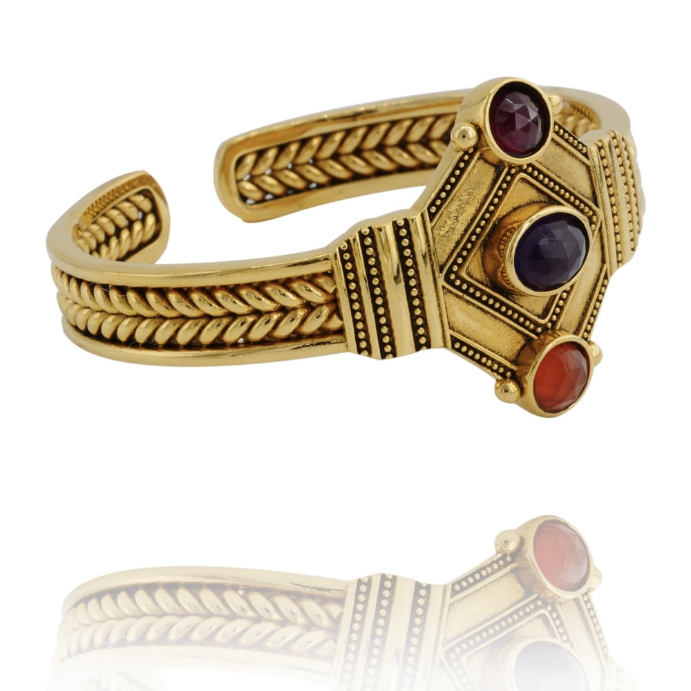 Manchette Rory améthyste, grenat et cornaline par LA2L