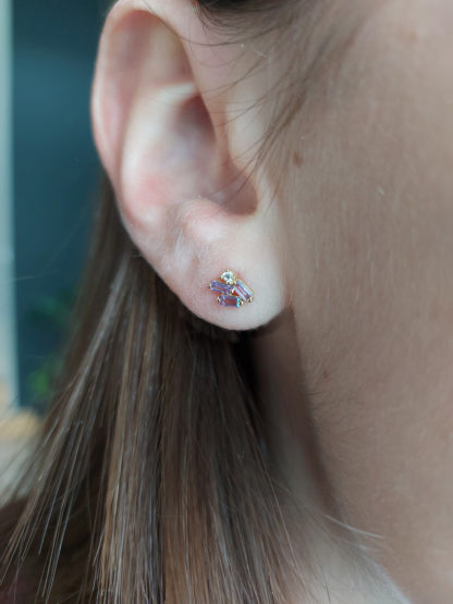 Boucles d'oreilles Alisha en plaqué or et oxyde de zirconium violet