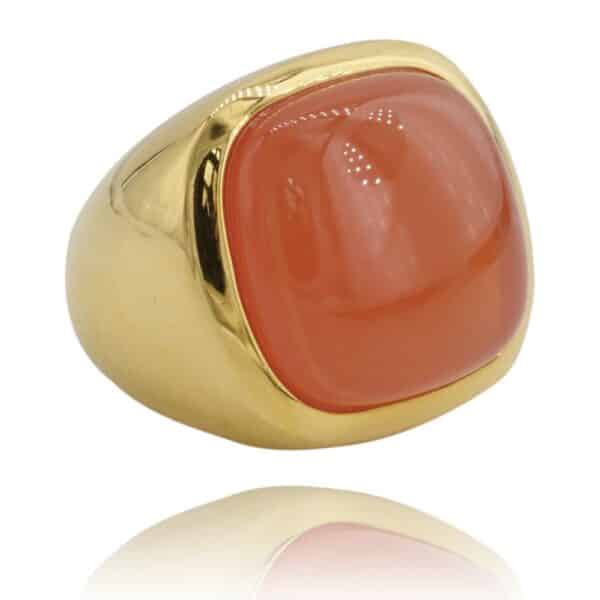 bague Alia en résine orange et métal doré par lucas jack chez Dolita-bijoux