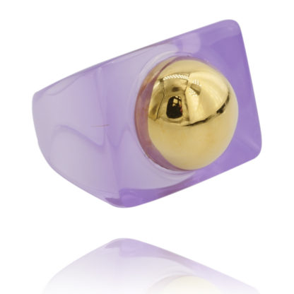 bague Arya en résine bicolor violet et métal doré par lucas jack chez Dolita-bijoux