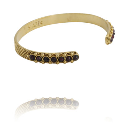 bracelet femme doré avec grenat marque bijoux française femme LA2L chez Dolita-bijoux