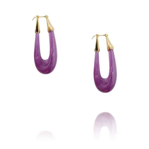 Boucles d'oreilles femme écume en résine et or fin par Gas bijoux chez Dolita-bijoux