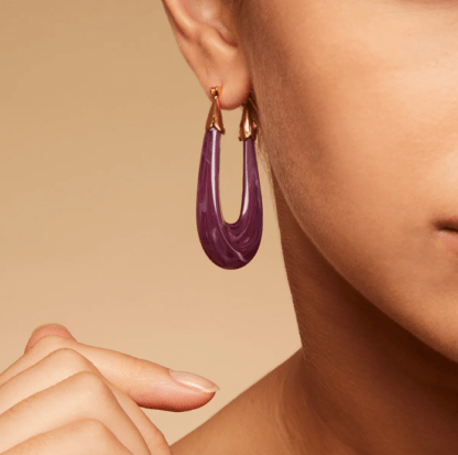 Boucles d'oreilles femme écume en résine et or fin par Gas bijoux chez Dolita-bijoux
