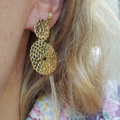 Boucles d'oreilles femme Lucky sequin dorées par Gas bijoux chez Dolita-bijoux