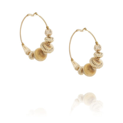 Boucles d'oreilles grandes créoles Eliora dorées chez Dolita-bijoux