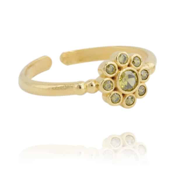 Bague mini Daisy champagne par virginie berman chez Dolita-bijoux