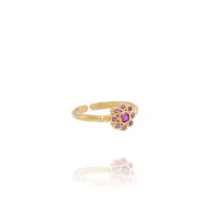 Bague mini Daisy rose par virginie berman chez Dolita-bijoux