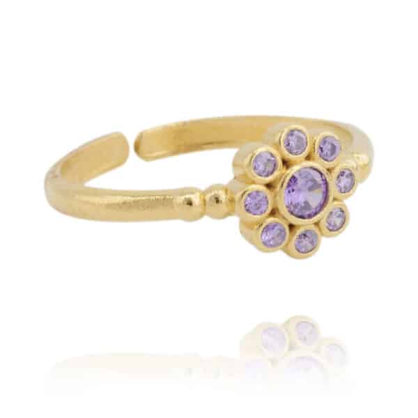 Bague mini Daisy violet par virginie berman chez Dolita-bijoux