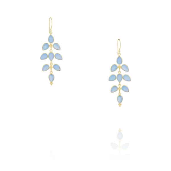 Boucles d'oreilles Aqua calcédoine bleue par Diaperis chez Dolita-bijoux