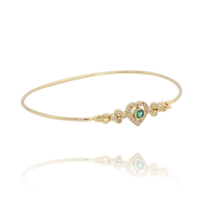 Bracelet jonc coeur vert par virginie berman chez Dolita-bijoux