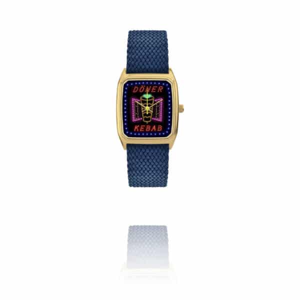 Montre Doner Kebab avec bracelet bleu nuit par LAPS chez Dolita-bijoux