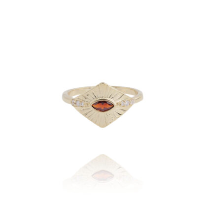 bague akemi zircon rose dorée avec un coeur par socly chez Dolita-bijoux