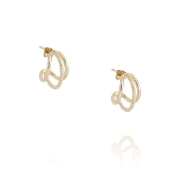 Boucle d'oreille amaryllis en laiton doré par Socly chez Dolita-bijoux