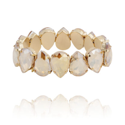 Bracelet fiona en métal doré et cristaux couleur champagne chez Dolita-bijoux