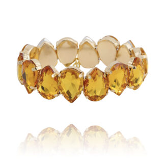 Bracelet fiona en métal doré et cristaux couleur orange chez Dolita-bijoux