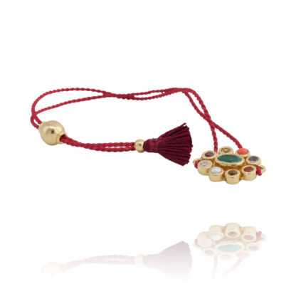 Bracelet 9 planetes fil rouge par Dorothée Sausset chez Dolita-bijoux