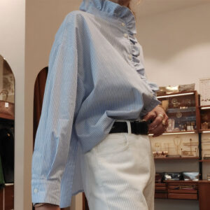 chemise femme Gilda écru et bleu tendance mode par Suzie winkle chez Dolita-bijoux