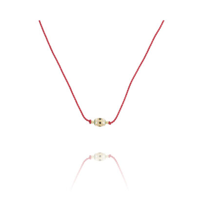 collier Collier vinyles fil rouge par Dorothée Sausset chez Dolita-bijoux