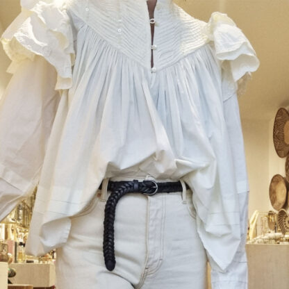 chemise blouse blanche bohème à volants femme mode tendance marque française virginie de vins ter chez Dolitabis