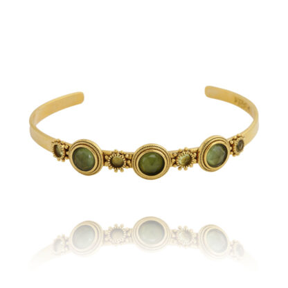 bracelet jonc Jasmine en pierre serpentine et péridot par La2L chez Dolita-bijoux