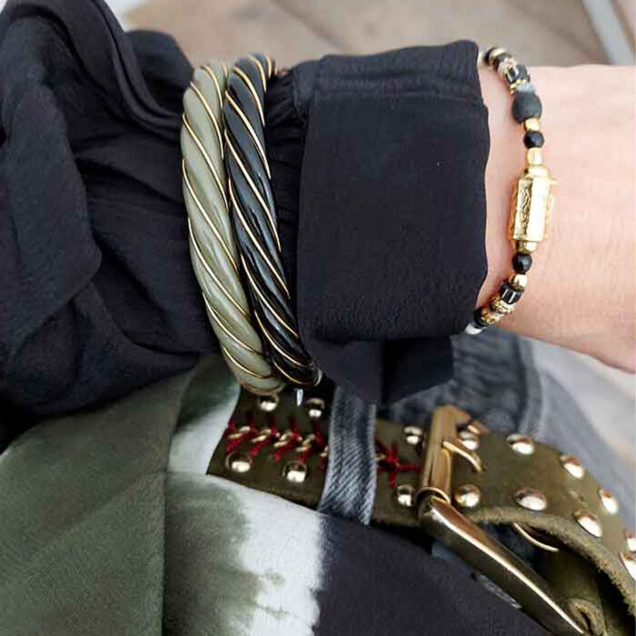 Bracelet femme jonc Donia XL couleur vert par LA2Lchez Dolita-bijoux