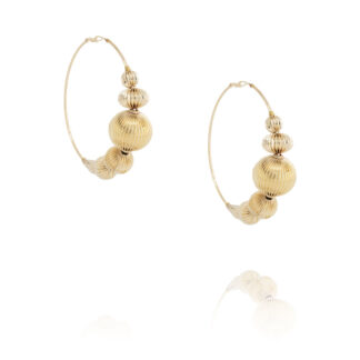 Boucles d'oreilles grandes créoles Eliora dorées chez Dolita-bijoux
