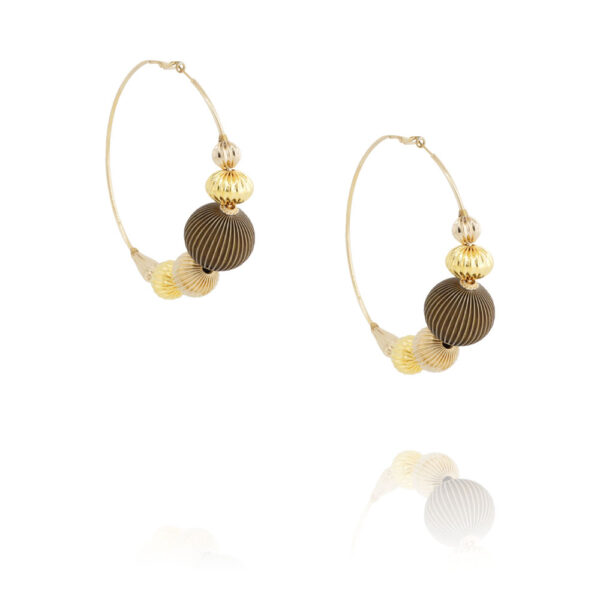 Boucles d'oreilles grandes créoles Eliora en bronze chez Dolita-bijoux