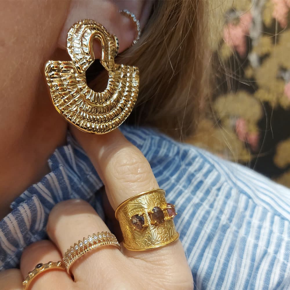 boucles d'oreilles Olympe en plaqué or par chic Alors chez Dolita-bijoux